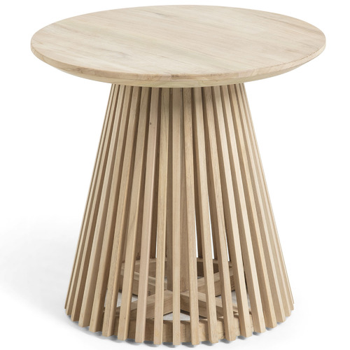 Linea Furniture Darla Round Teak Wood Side Table Temple Webster